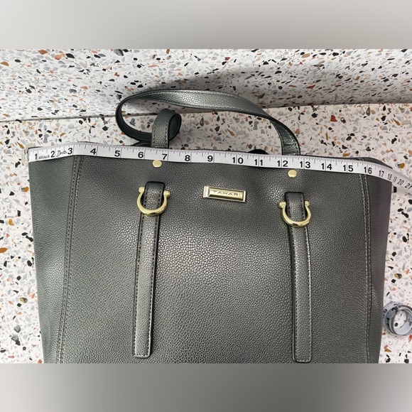 Tahari Gray Tote Bag with Classic Minimalist Design - Picture 16 of 16